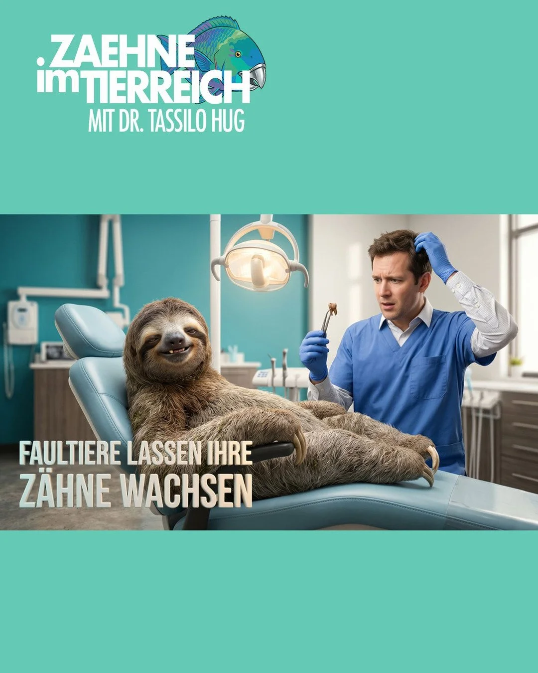 𝐋𝐚𝐧𝐠𝐬𝐚𝐦, 𝐚𝐛𝐞𝐫 𝐛𝐞𝐦𝐞𝐫𝐤𝐞𝐧𝐬𝐰𝐞𝐫𝐭
Das Faultier geh&ouml;rt zu den gem&uuml;tlichsten Tieren der Welt aber seine Z&auml;hne arbeiten rund um die Uhr. Denn anders als bei uns wachsen sie ein Leben lang nach.
​
Das Besondere: Faultiere