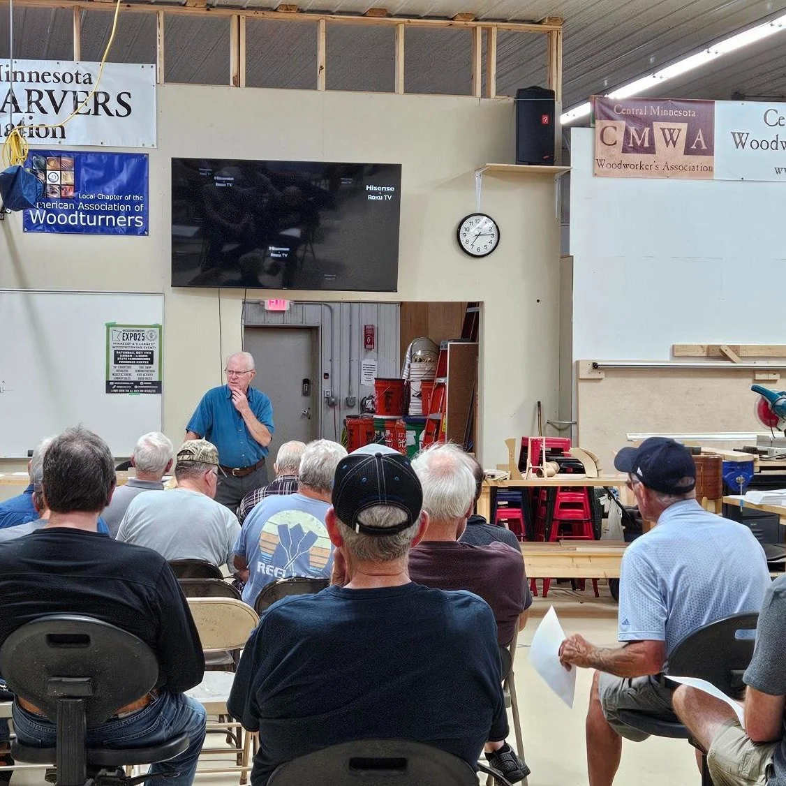 A good turnout last night, despite the weather, for Roger Knudson's presentation on design. He had some great points and handouts on his design principles. We will post them on our website. https://www.thecmwa.com/

#woodworking design