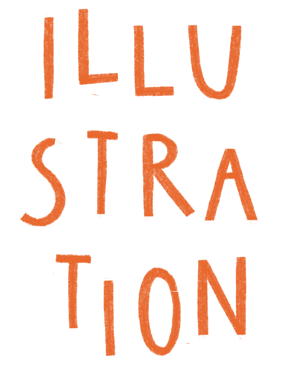 Das Bild zeigt den Schriftzug "ILLUSTRATION" in orange vor schwarzem Hintergrund.
