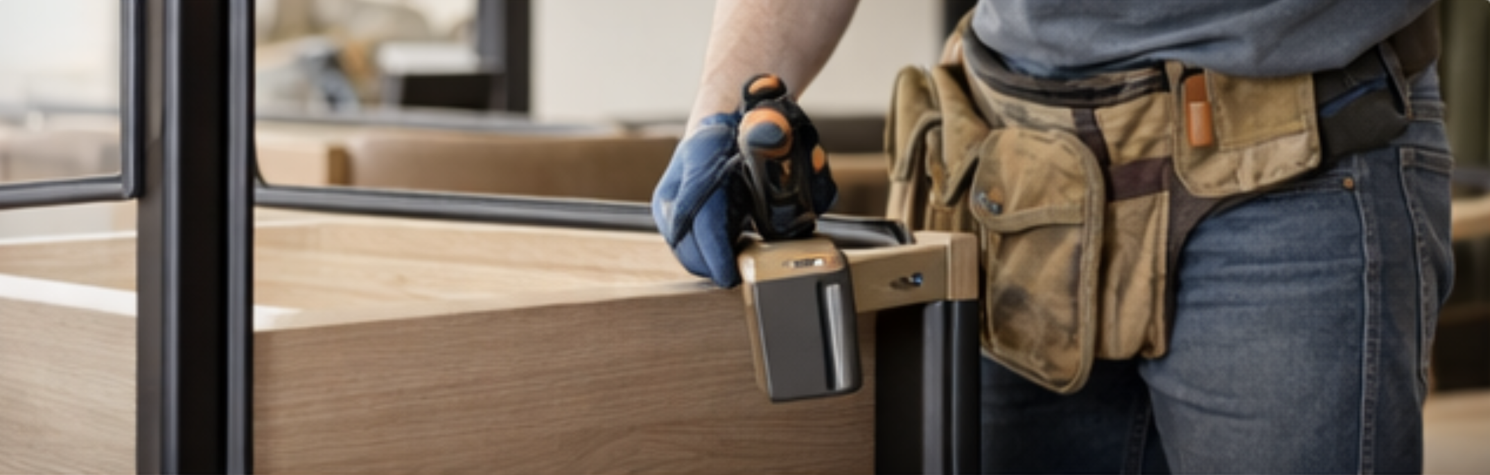 Commercial furniture assembly and production process for restaurant and hospitality projects