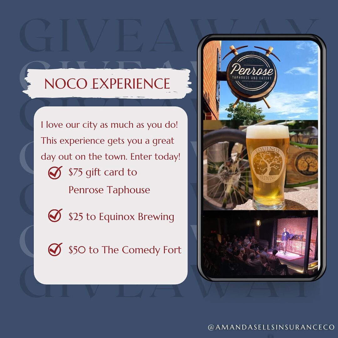 ✨NOCO experience giveaway! ✨

I love this town as much as you do &amp; that&rsquo;s why I want to give you a chance to experience a few of my favorite spots! 

Follow the instructions in this post &amp; be entered in for a chance to win! I will be dr