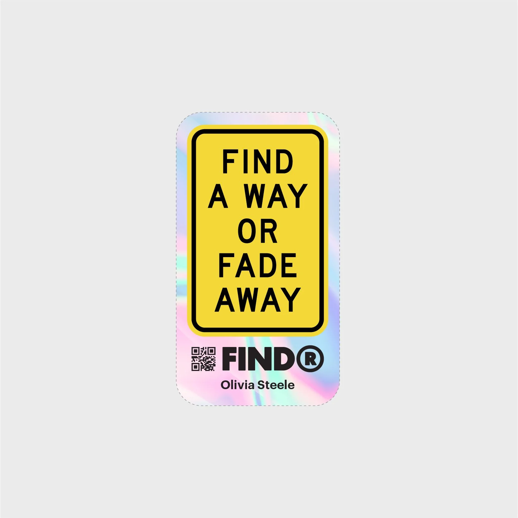 FindR QR Code Sticker Artist Limited Edition Olivia Steele closeup