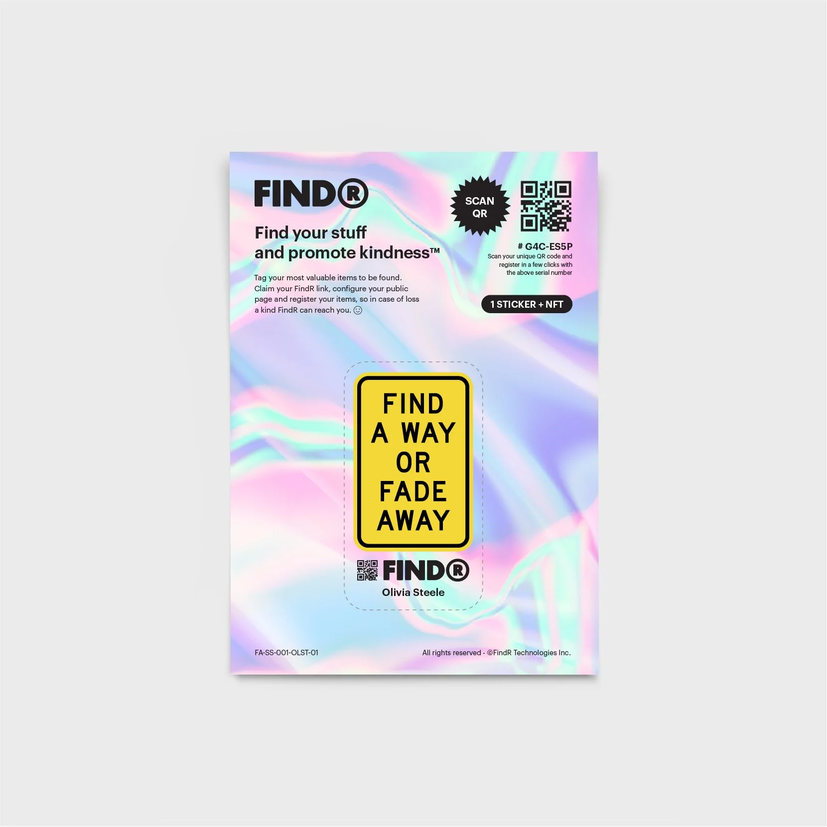 FindR QR Code Sticker Artist Limited Edition Olivia Steele