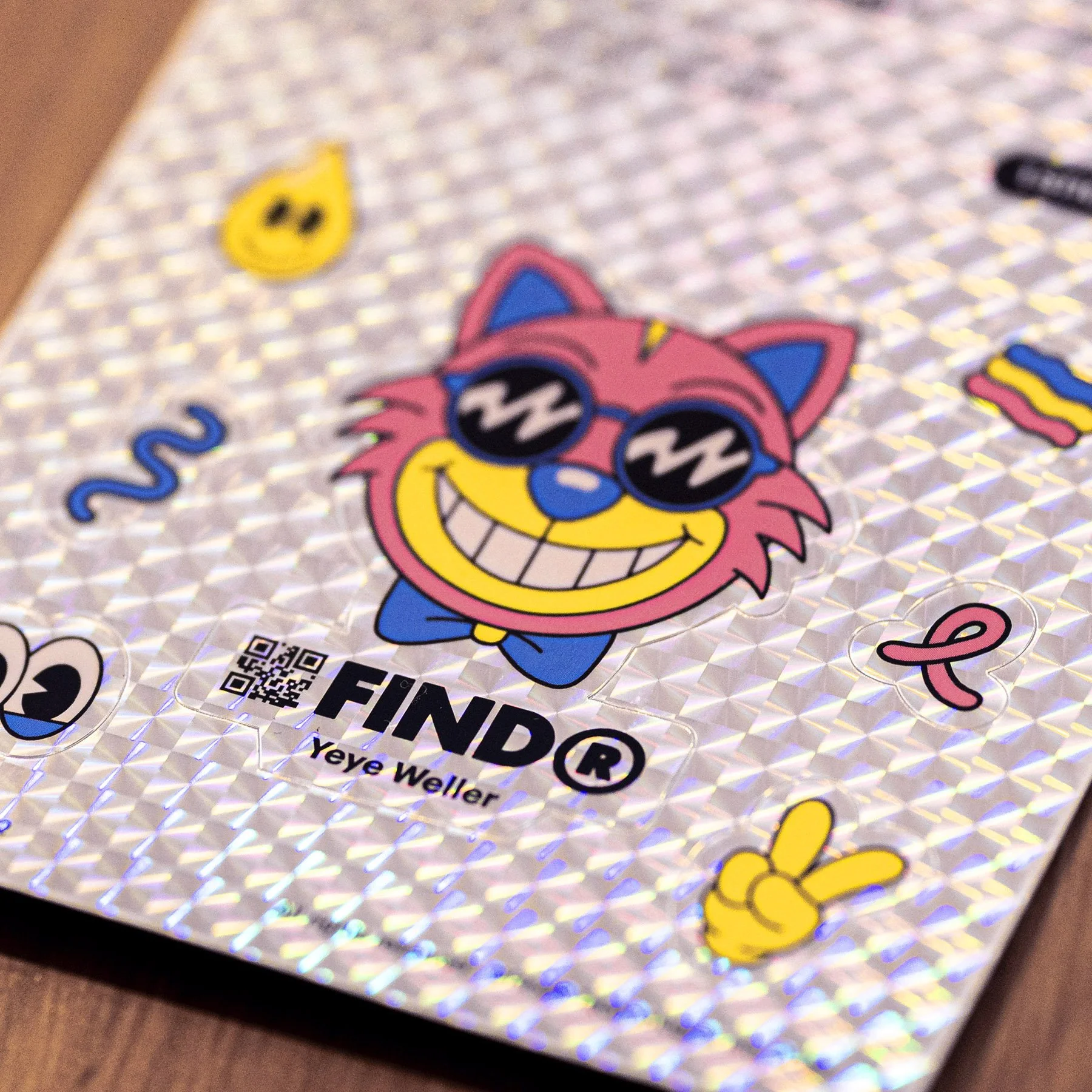 FindR QR Code Sticker Artist Limited Edition Yeye Weller Real life view