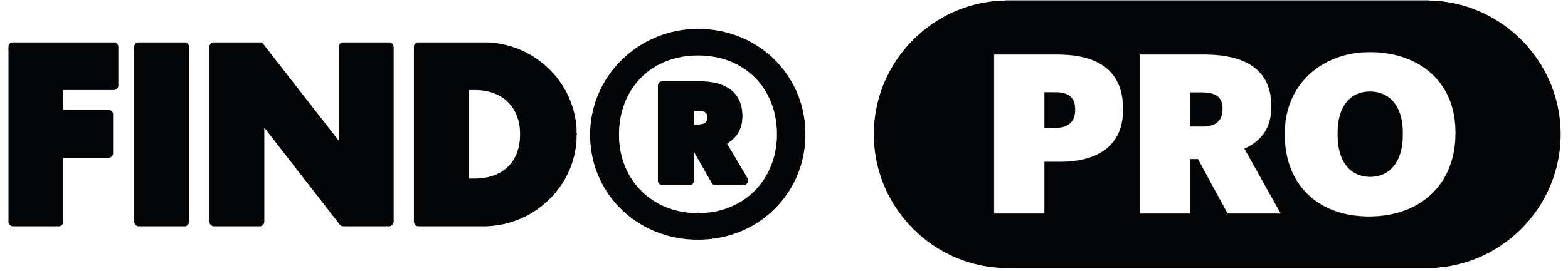 Logo with the words 'FINDR PRO' in bold, black and white design.