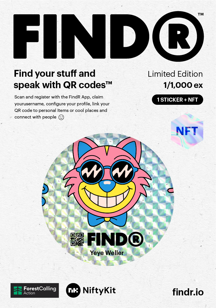 Findr Edition limitée Feuille d'Sticker Yeye Weller
