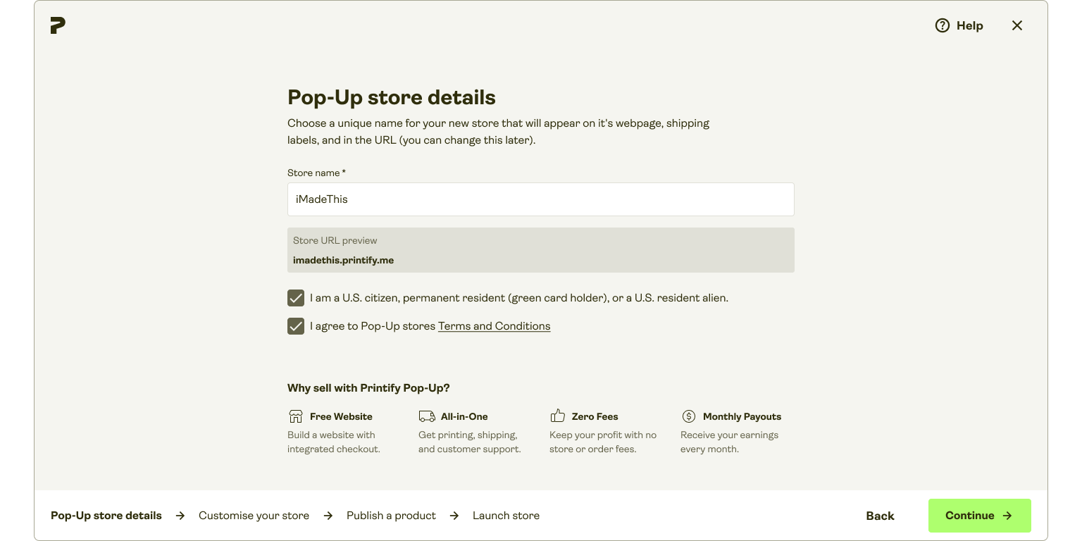 Create a store