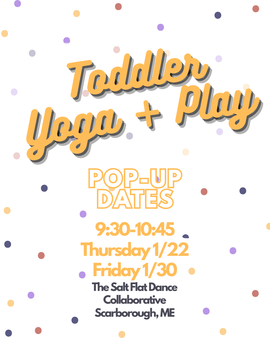 toddler parent yoga mindfulness class Scarborough Maine Calm and Sleepy dance studio