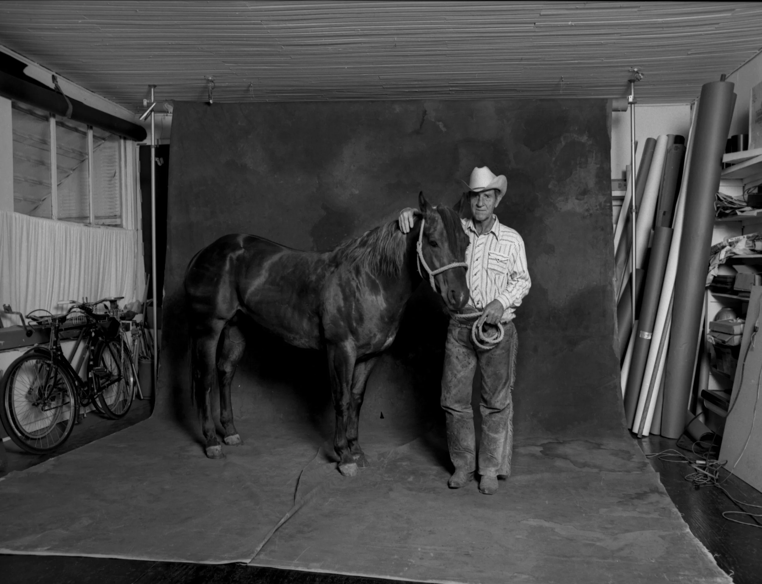 Doctor Harry Guffee with champion cutting horse