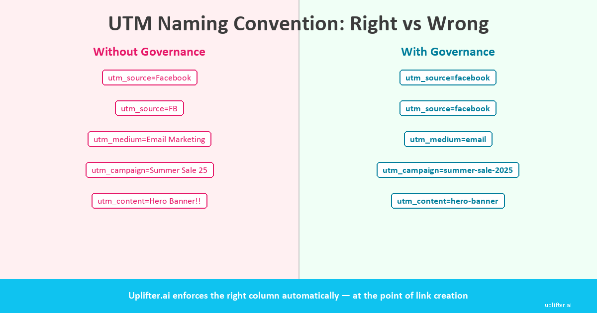 UTM naming convention right vs wrong comparison