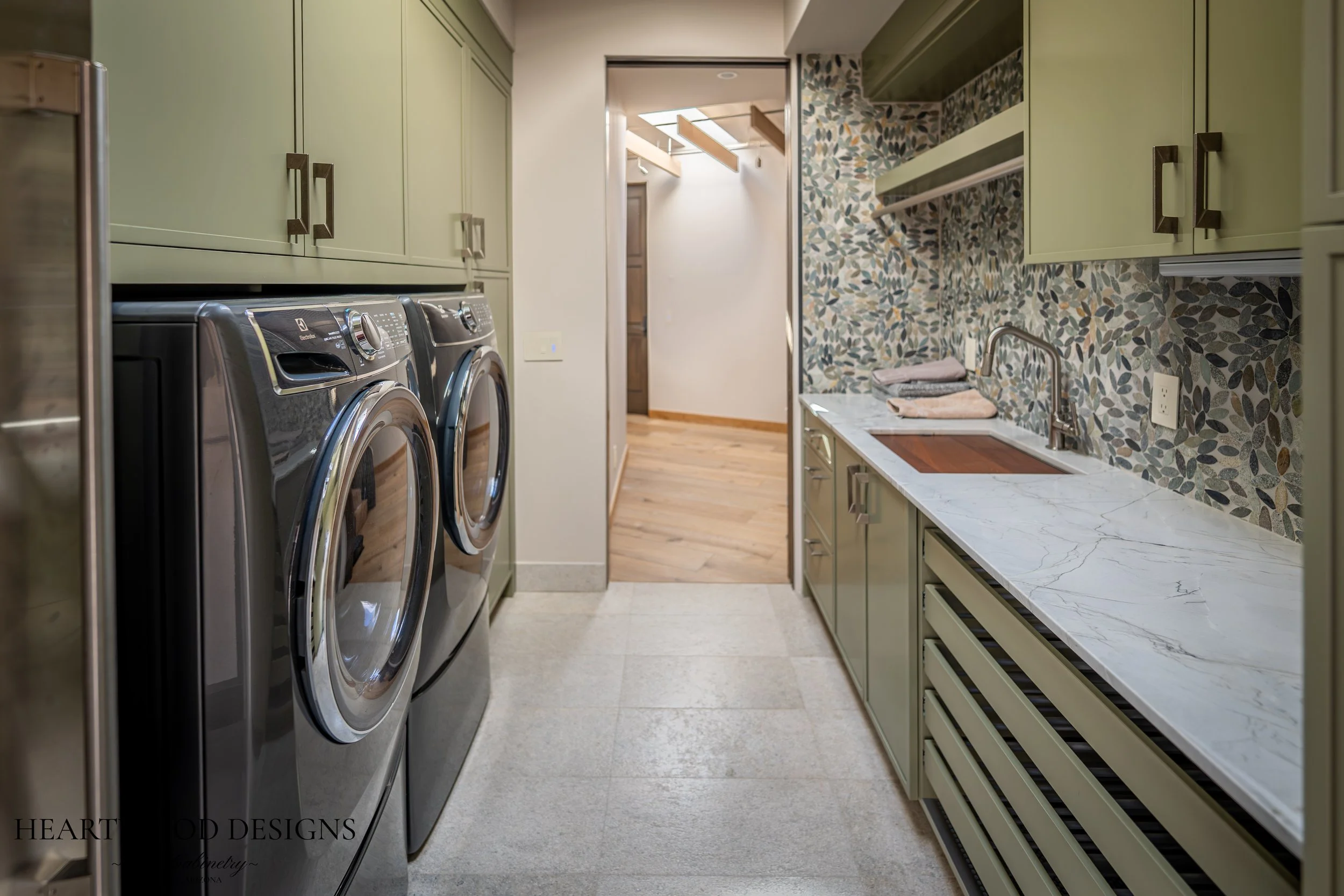 custom laundry painted cabinetry in Sedona AZ