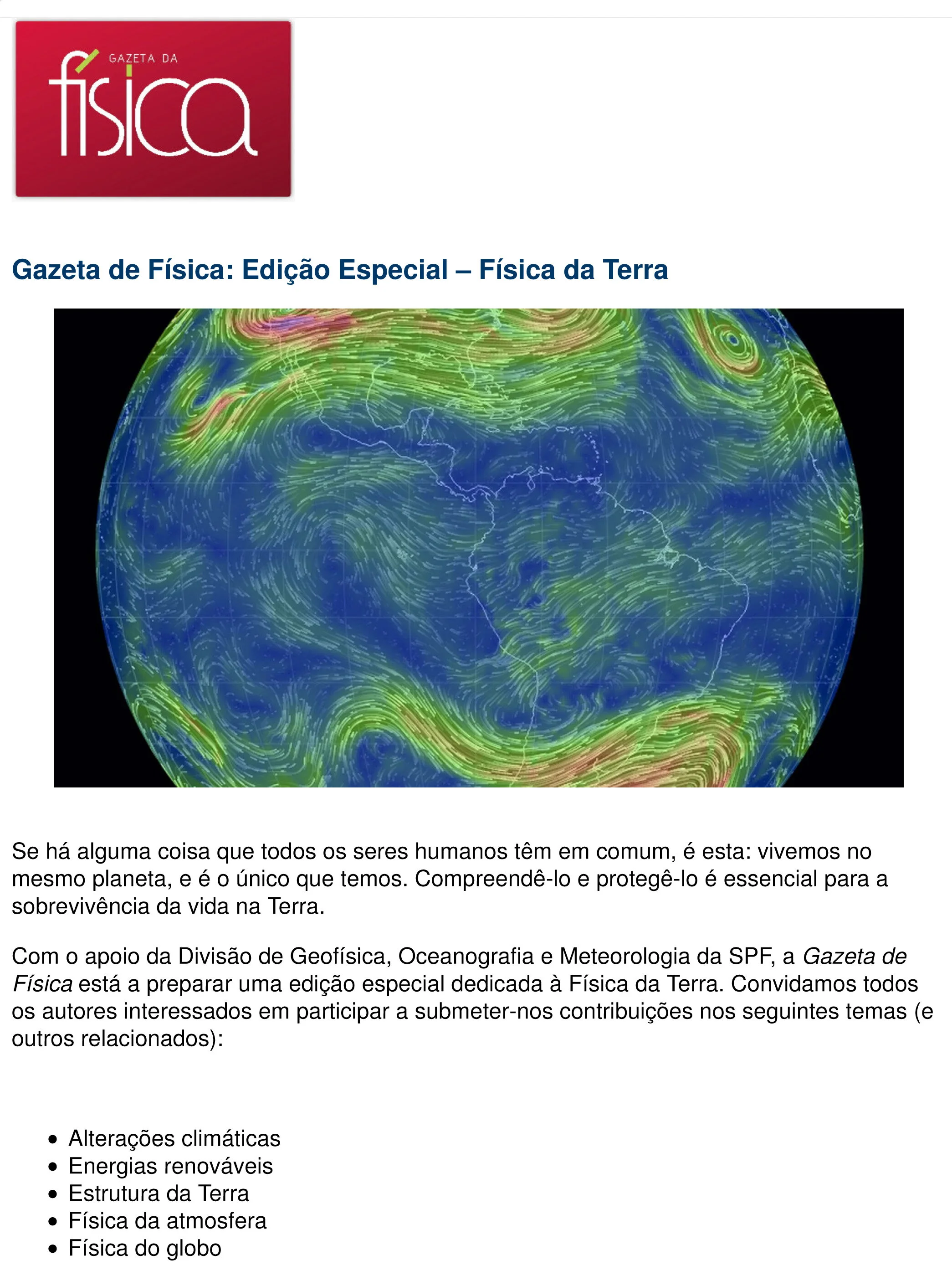 Número especial da Gazeta da Física