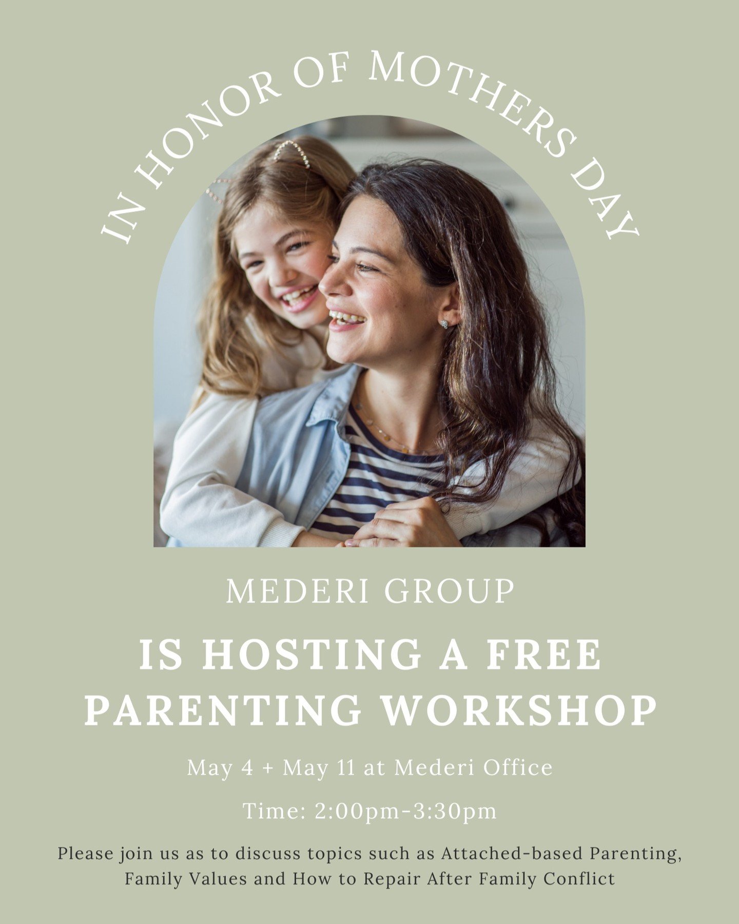 Join us for an afternoon of parenting insights and honest conversations at our FREE parenting workshop led by experts Reina Canute &amp; Clare Graff. Discover practical strategies, build strong connections, and cultivate harmony at home.

To reserve 