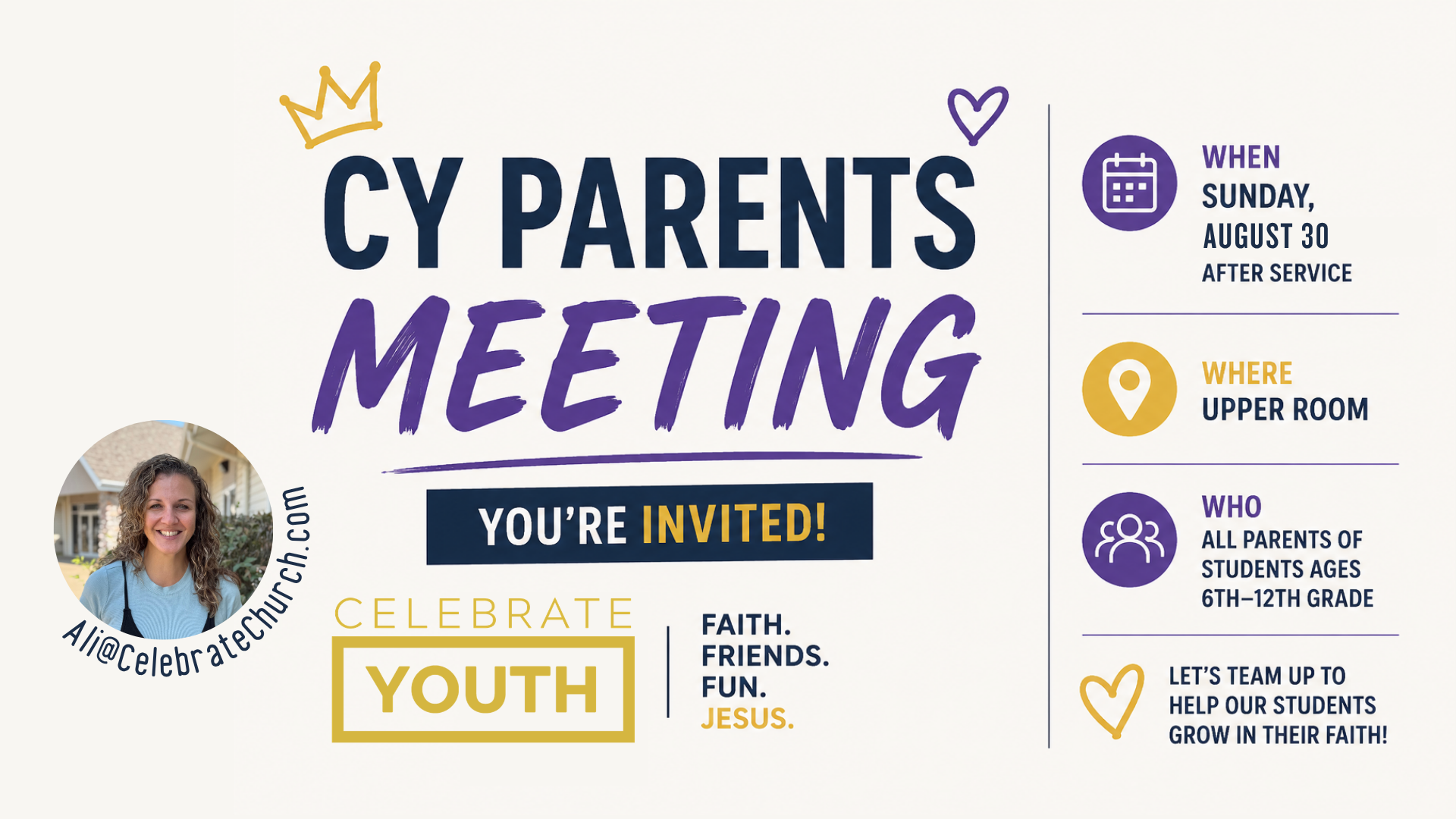 Celebrate Youth Parent Meeting