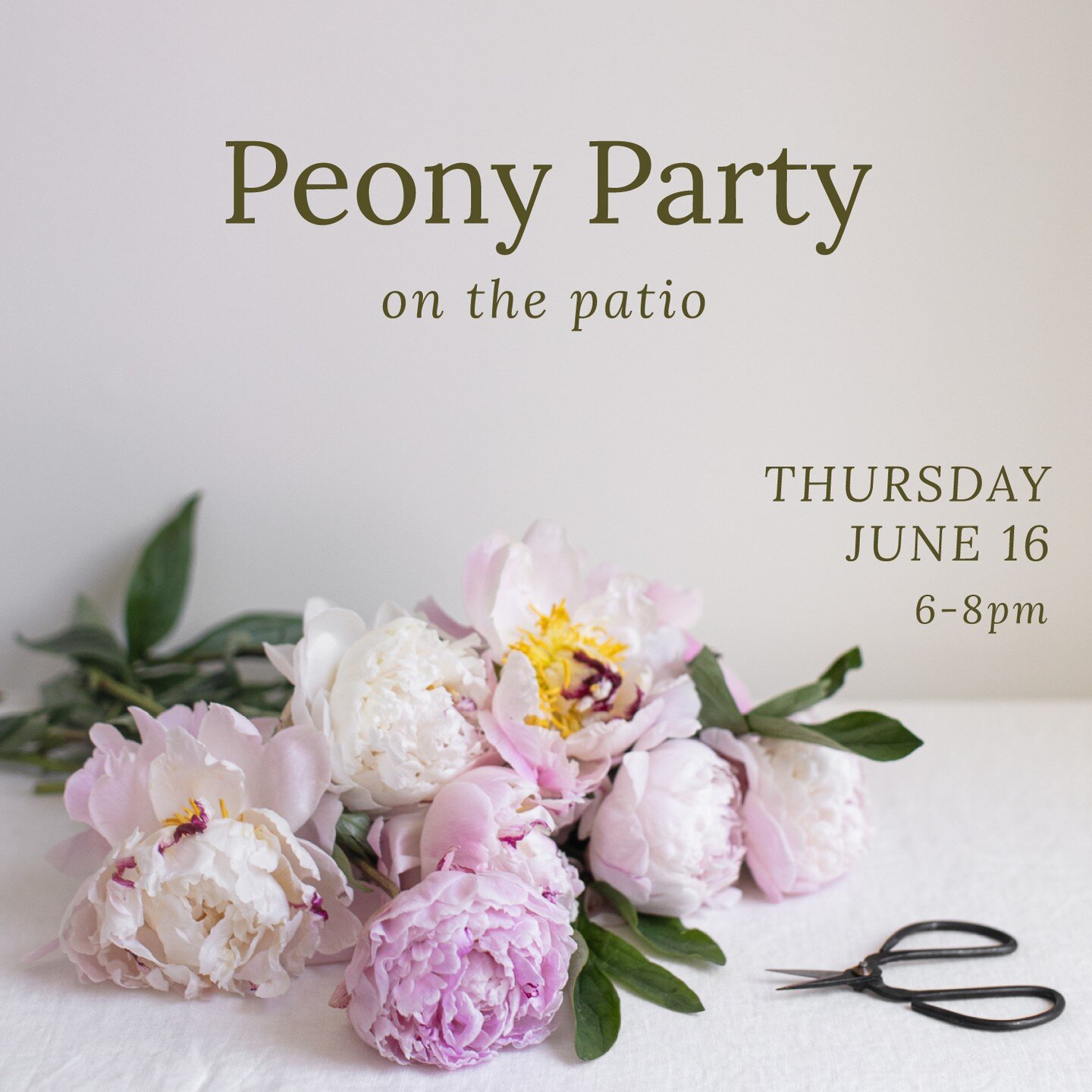 Create a fresh floral design with peonies, roses &amp; greens. Create notecards/gift tags using a technique called flower pounding. Follow the link in our bio to buy your ticket!