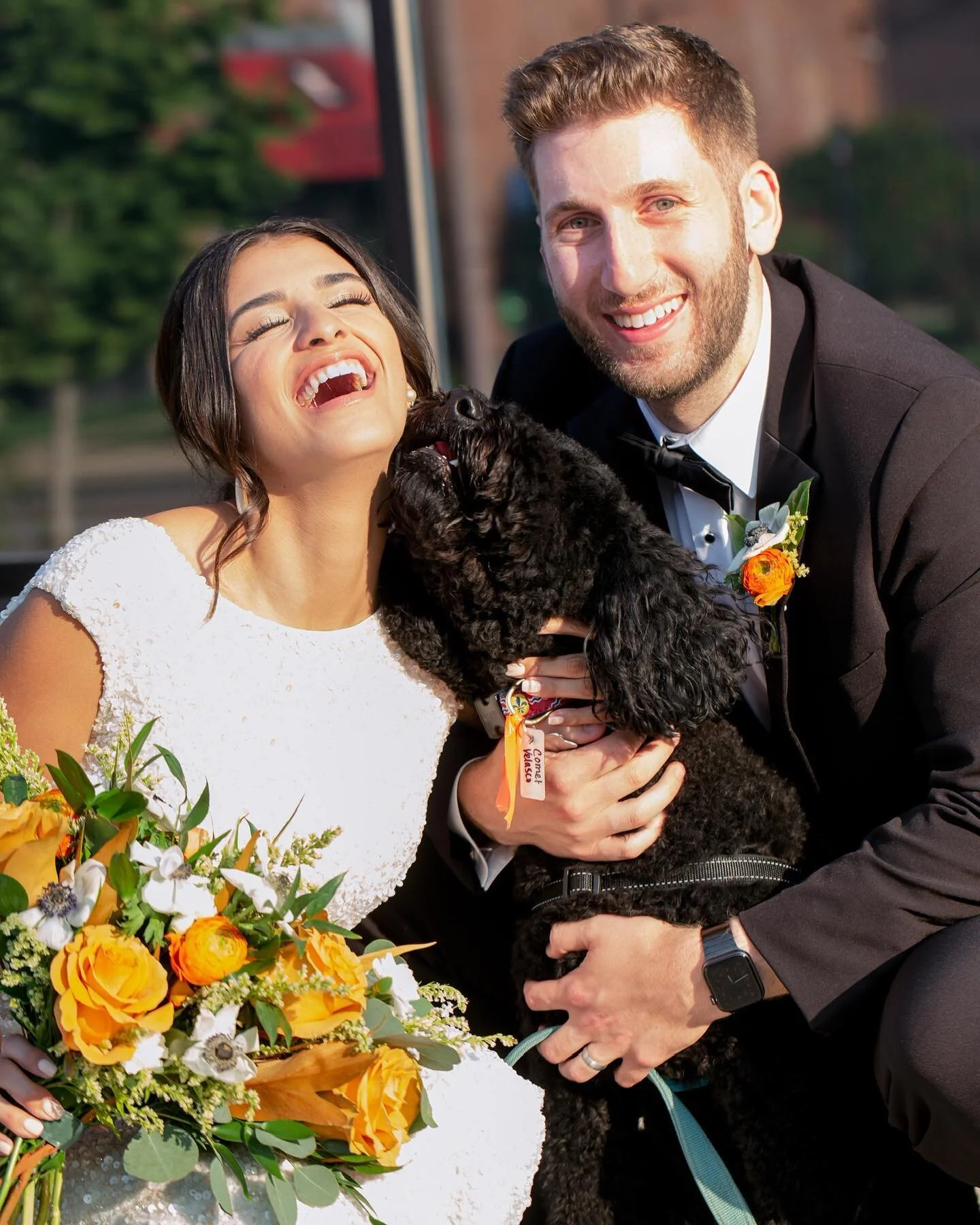 No wedding day is perfect without puppy kisses!!
