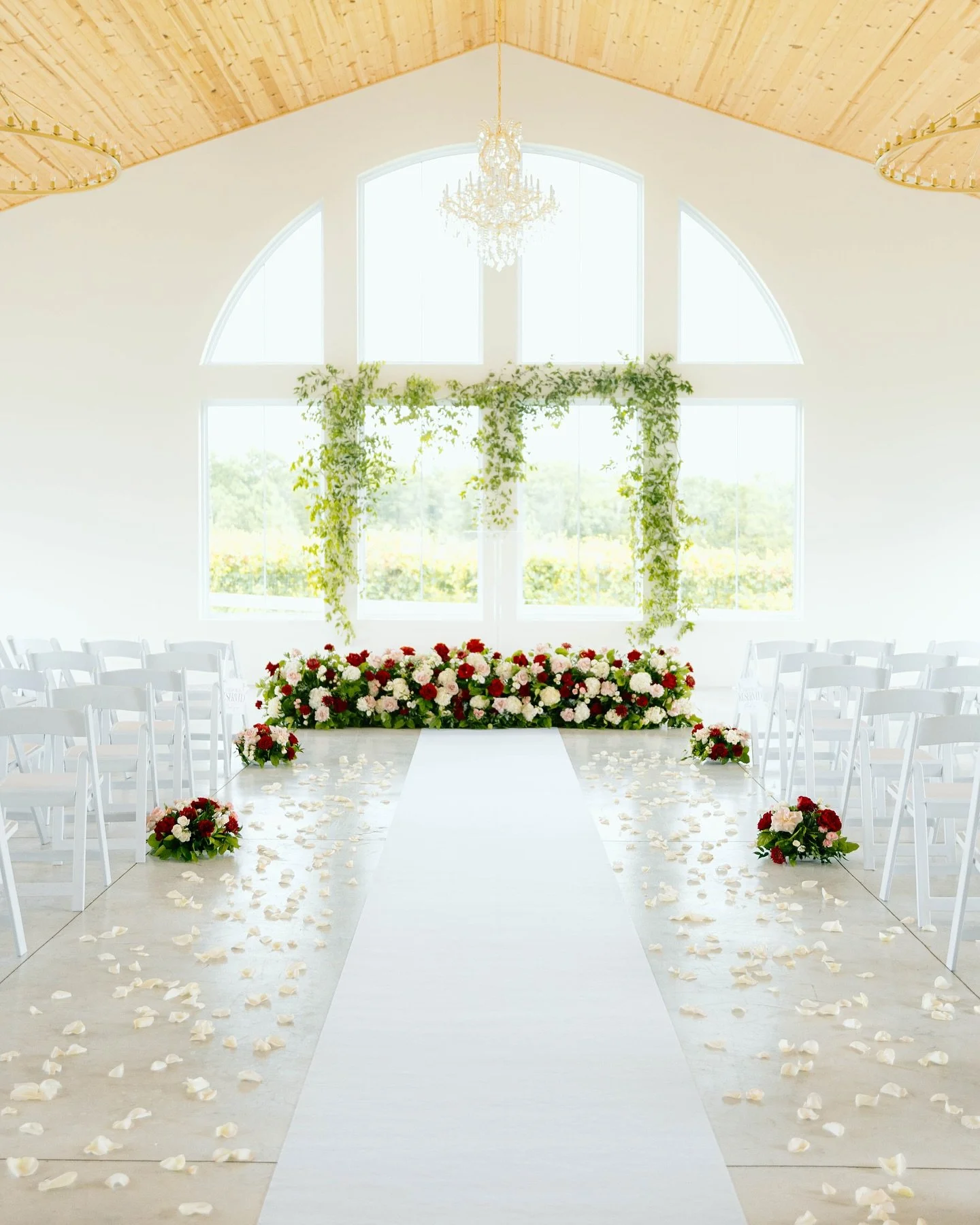 From ceremony to reception❤️ big fan of reusing florals where you can!