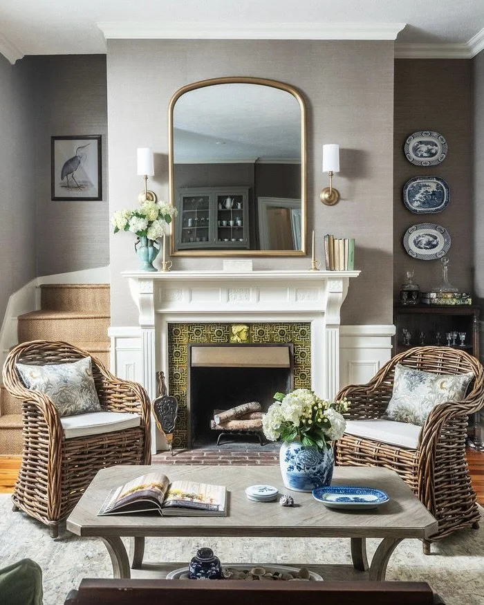 A lovely start to the week!  Thank you, New England Home magazine, for featuring my interiors project at the Isaiah Jones Bed &amp; Breakfast here in Sandwich Village!  Shown here:  the main salon that greets guests with a comfortable place to gather