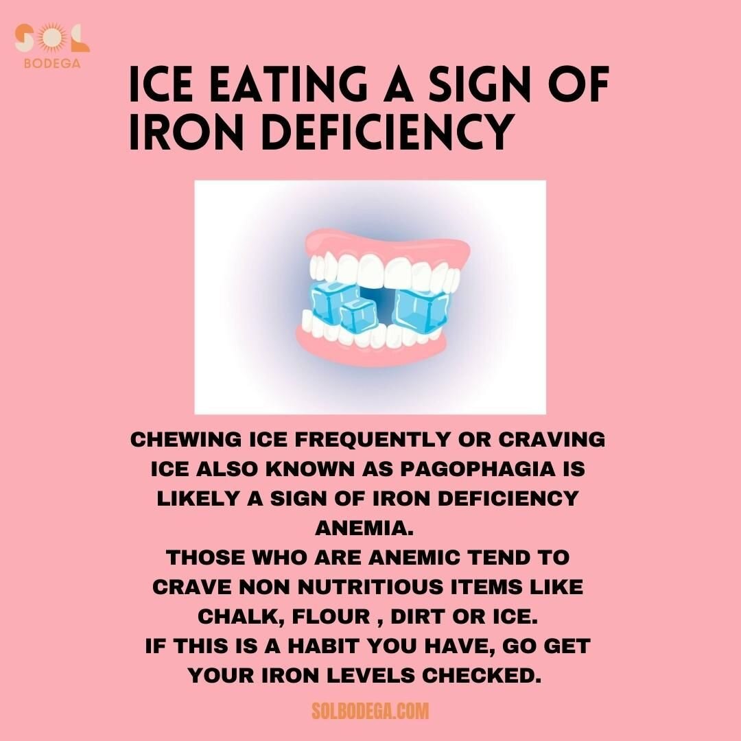 Iron Deficiency can cause PICA, the insatiable craving to eat ice or other items that have no nutritional value. Sometimes it is linked to obsessive compulsive disorder but more often can be corrected by correcting iron levels.🧊 Go Get your iron lev