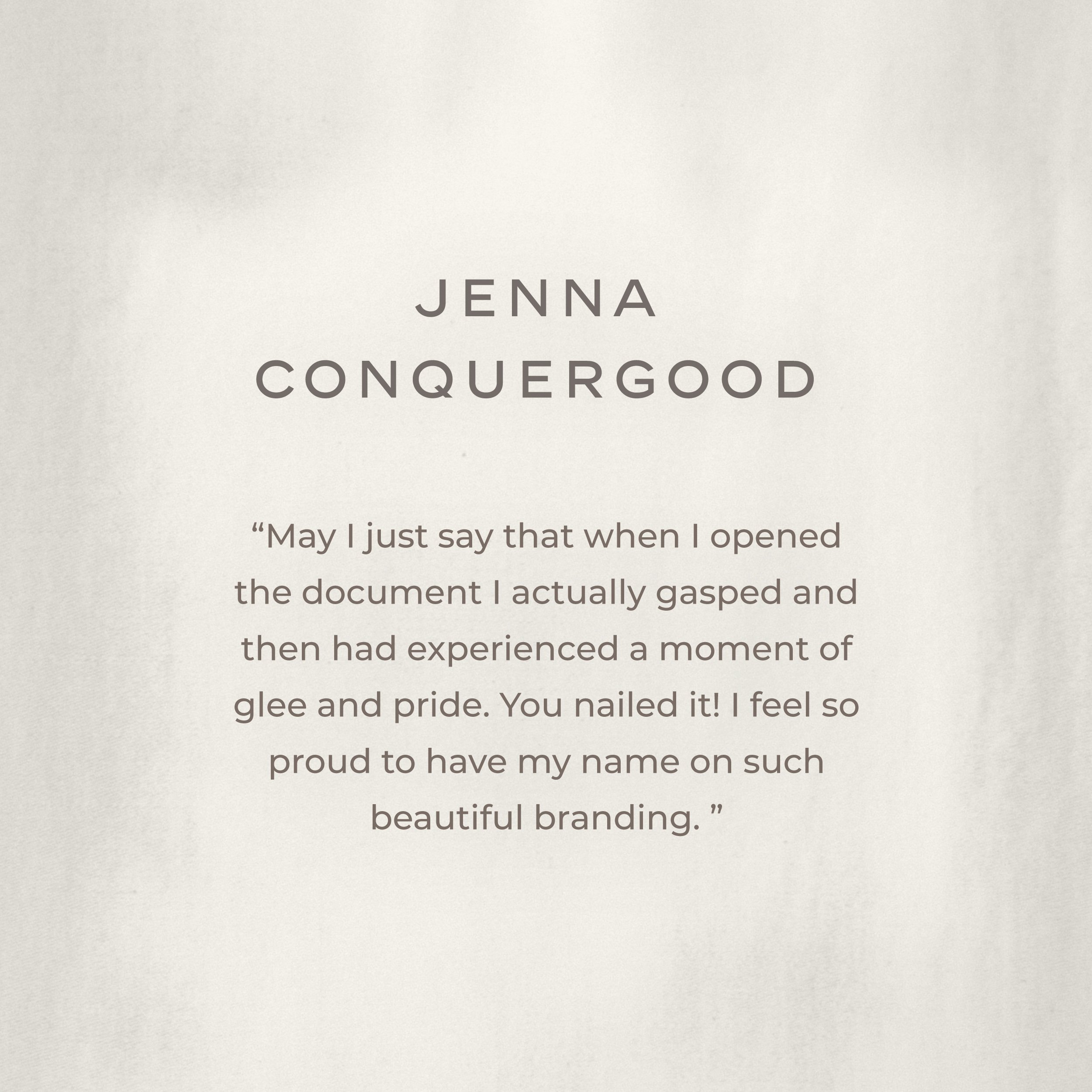 Kind words from Jenna
