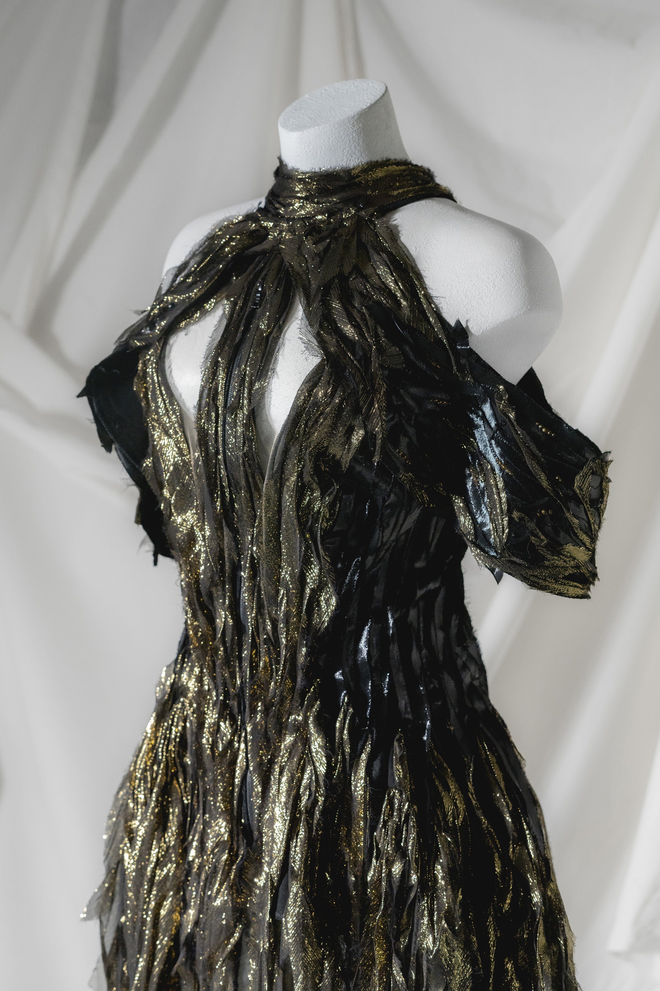 Fashion E-Commerce | Metallic Silk Chiffon Couture Gown
