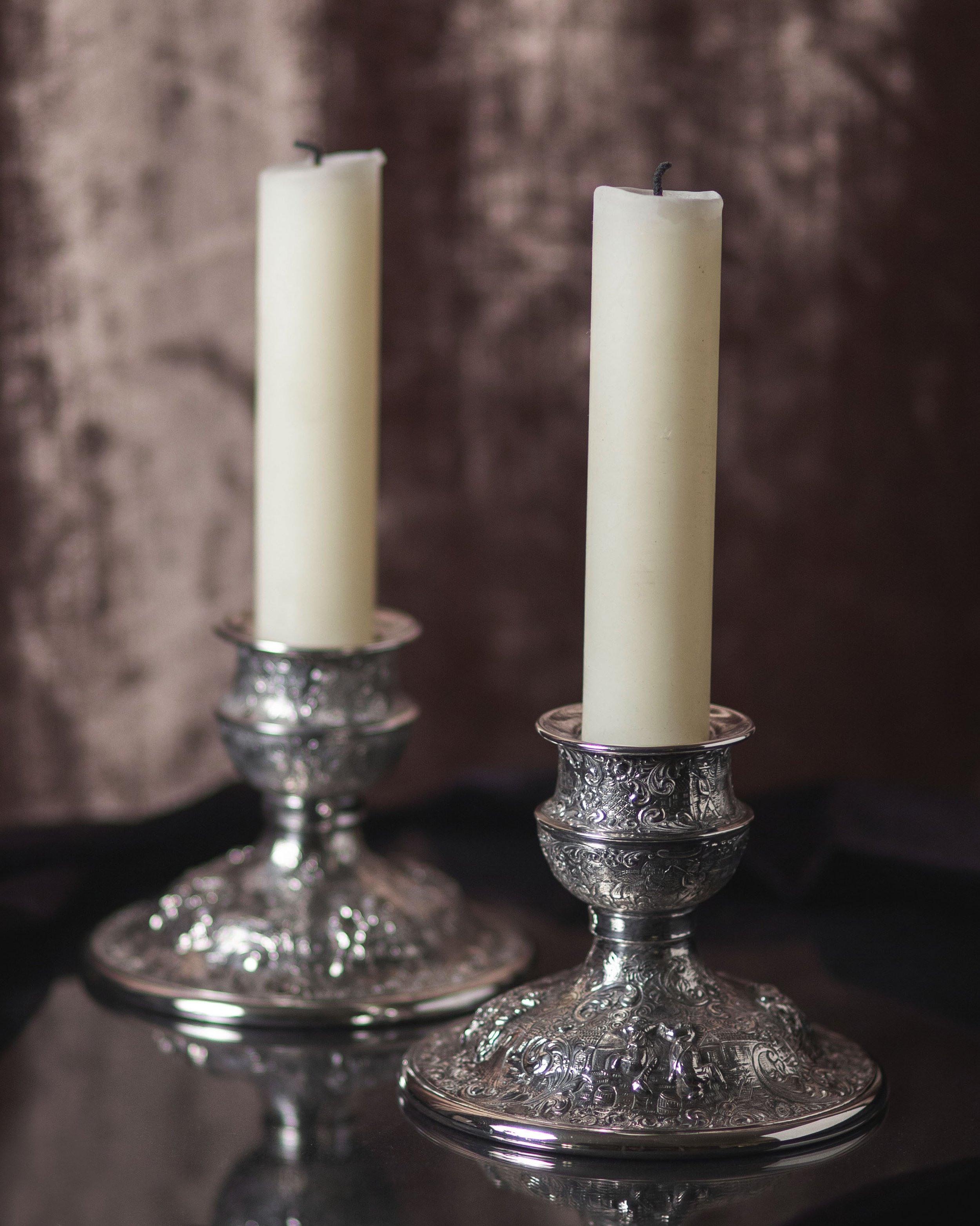 Antique E-Commerce | Edwardian Canadian Silver Candlesticks