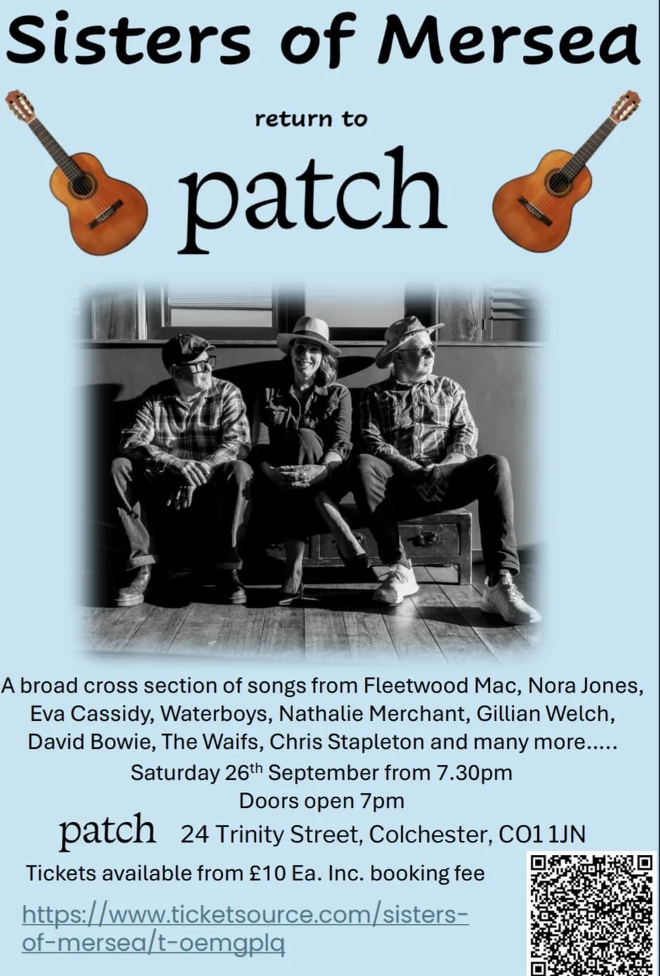 Sisters of Mersea at patch - Saturday 26th September - £10