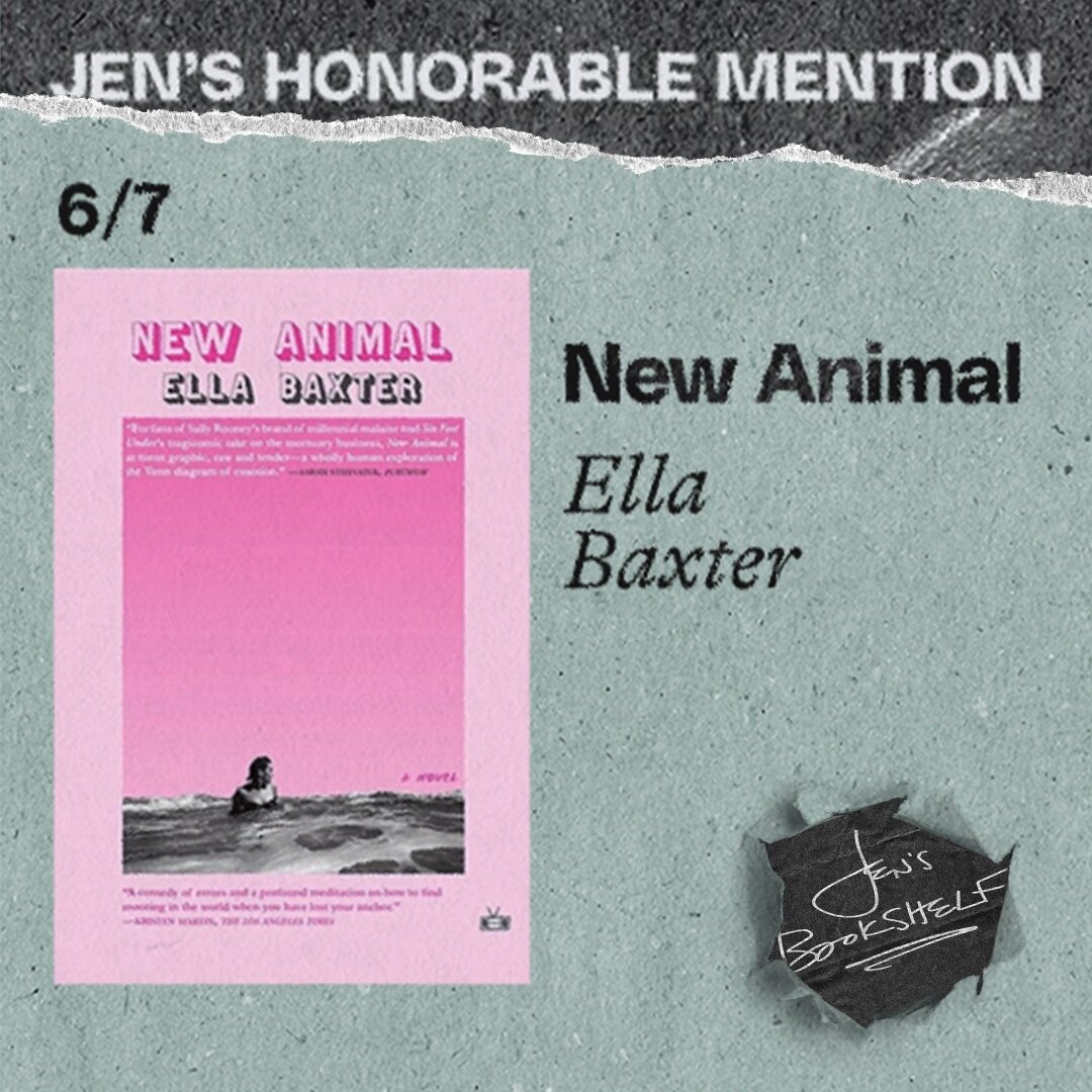 NEW ANIMAL
written by Ella Baxter
Published by @twodollarradio

(NOTE: It's exploration of grief dives into terrain including sexual dominance and extremely graphic sexual experiences. Please take care of yourself when deciding if this book is for yo