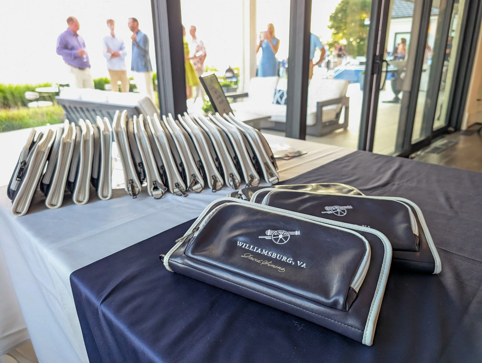 Personalized golf bag organizers with foiled names, Founders Invitational Williamsburg VA