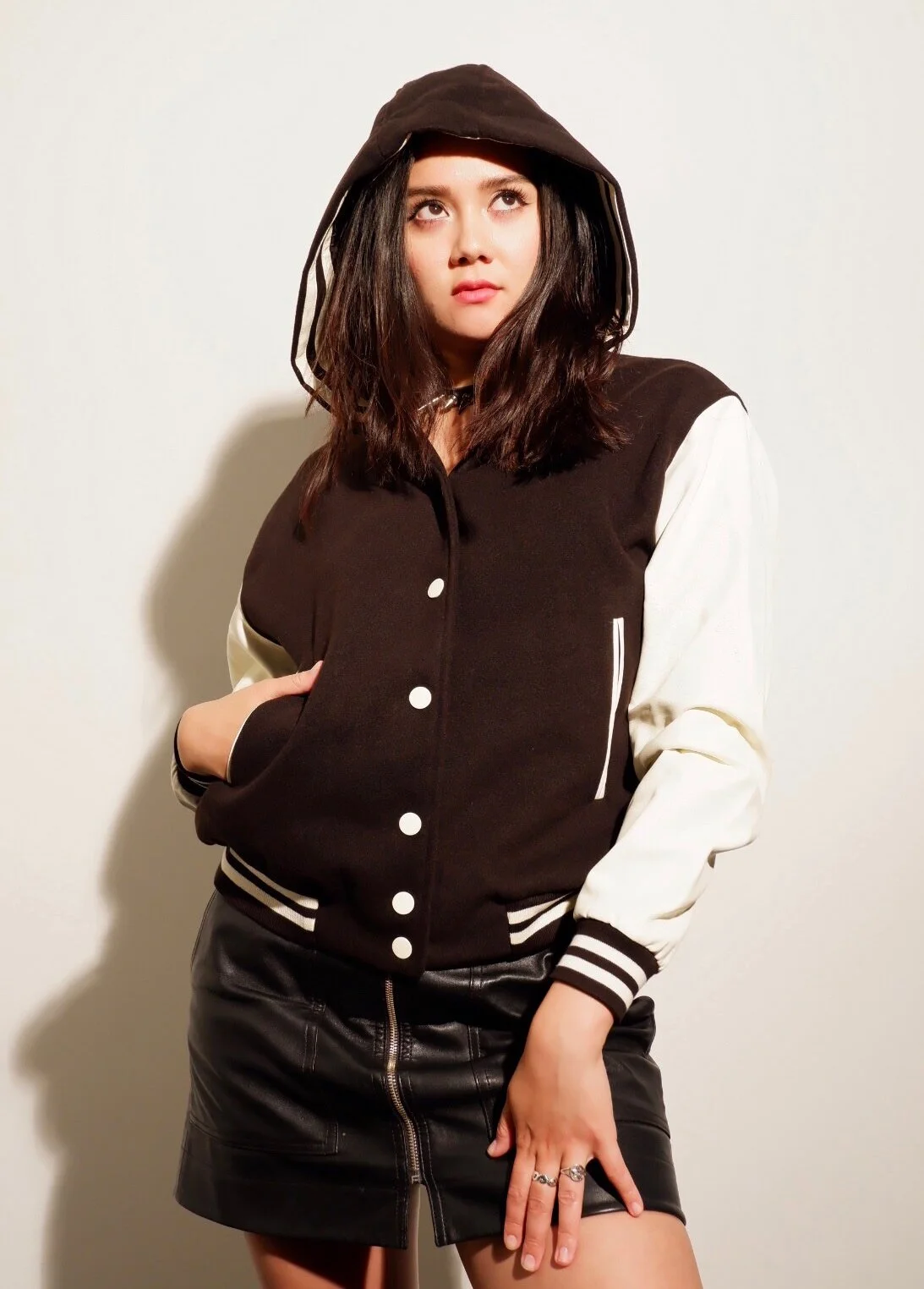 Urchin Bomber Black with White Sleeves (front) 1.JPG