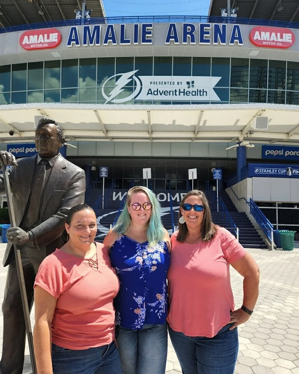 Our three boss ladies always working hard behind the scenes to make dreams a reality for our families and their kids. More exciting opportunities in the making for SAND Foundation. ❤️ Amalie Arena is just one of the amazing venues we have the continu