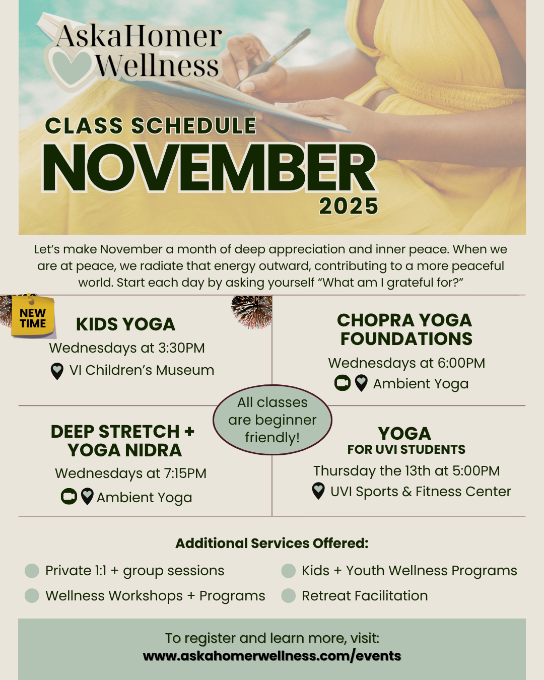 Weekly Yoga Classes at Ambient Yoga