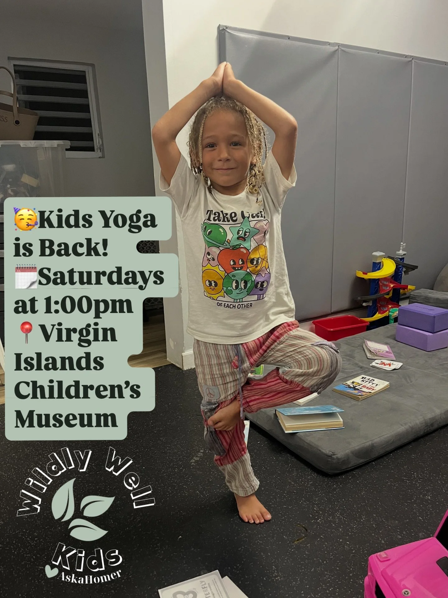 &ldquo;Blessed are they that choose the good, they that choose the pleasant miss the goal&ldquo;

Kids Yoga is back at the Children&rsquo;s Museum starting January 24th through March 28th, Saturdays at 1pm! 🥳