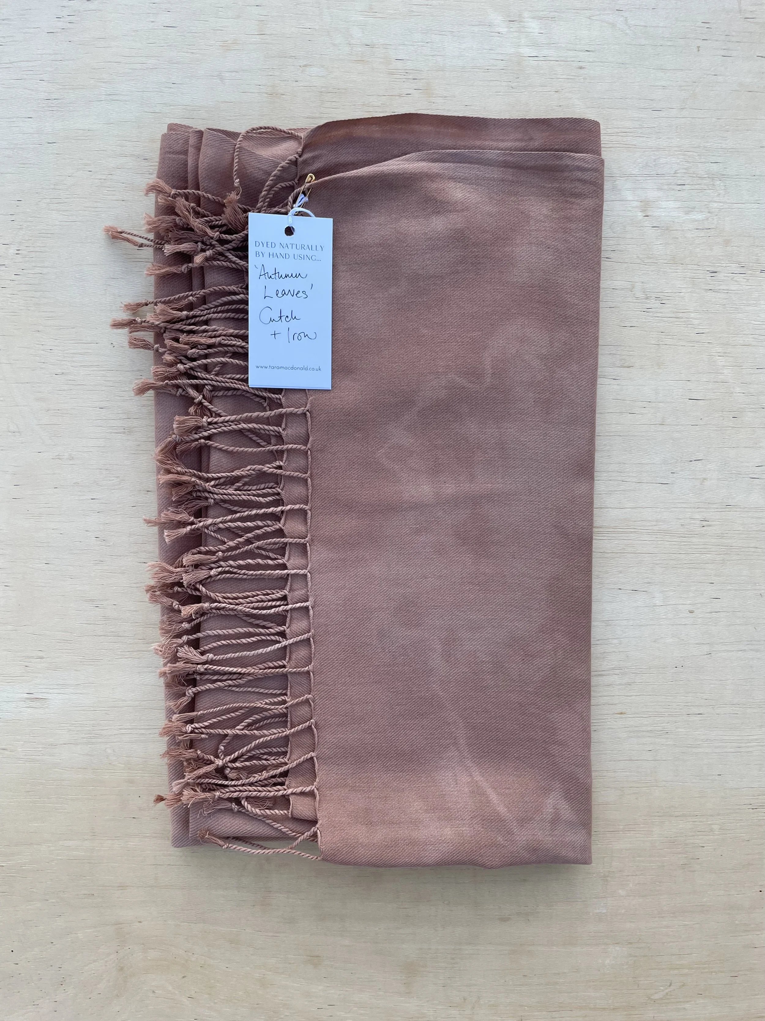 Organic Cotton Scarf Naturally Dyed with Cutch and Iron