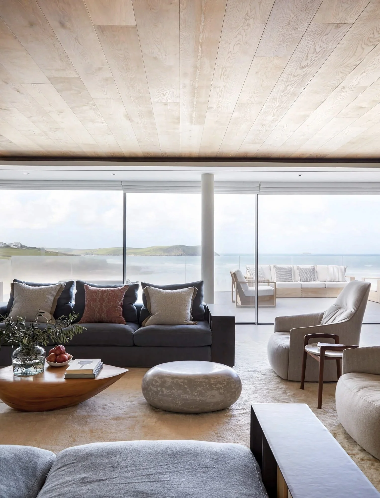 Luxury home in cornwall with huge terrace overlooking impressive sea view