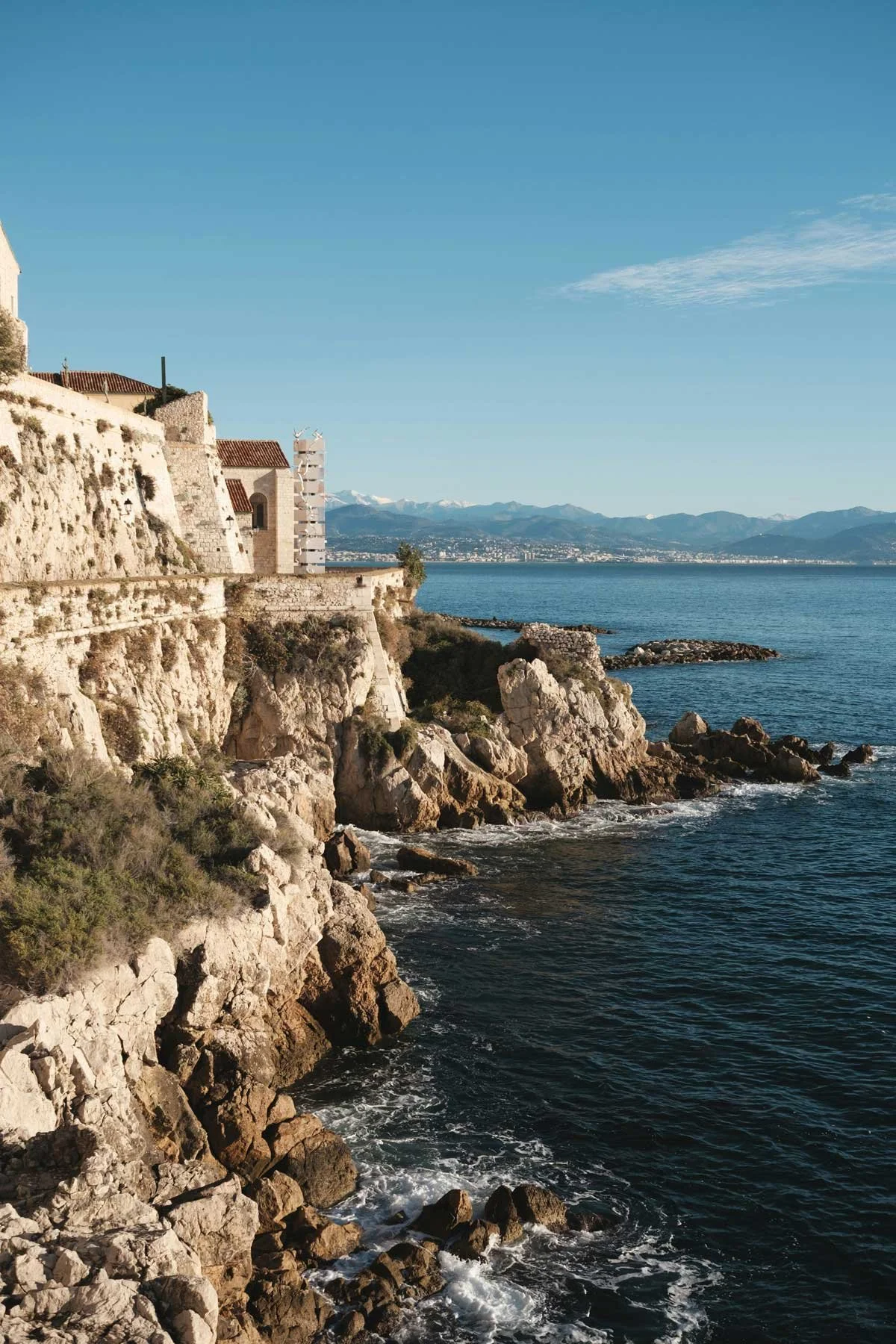coastline view point the sea and of old town Antibes, South of France