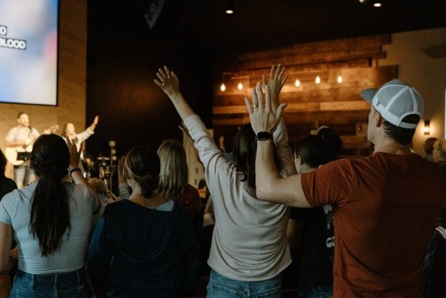 Sunday worship service at Joy Church in Bend, Oregon