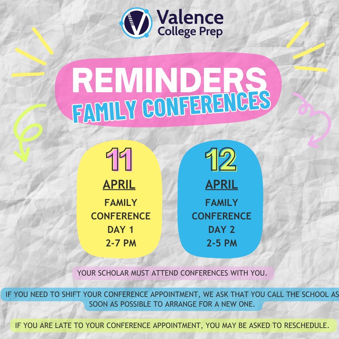 Spring Family Conferences are this Thursday, 4/11 and Friday, 4/12! Did you schedule your appointment yet? 👀✅