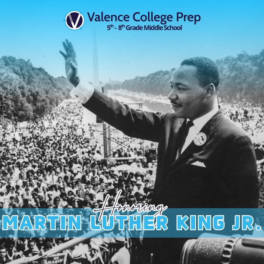 Today, we honor Dr. Martin Luther King 👑💙 

As a reminder, there is no school today, Monday, 1/19. See you back at school tomorrow VCP! ✨