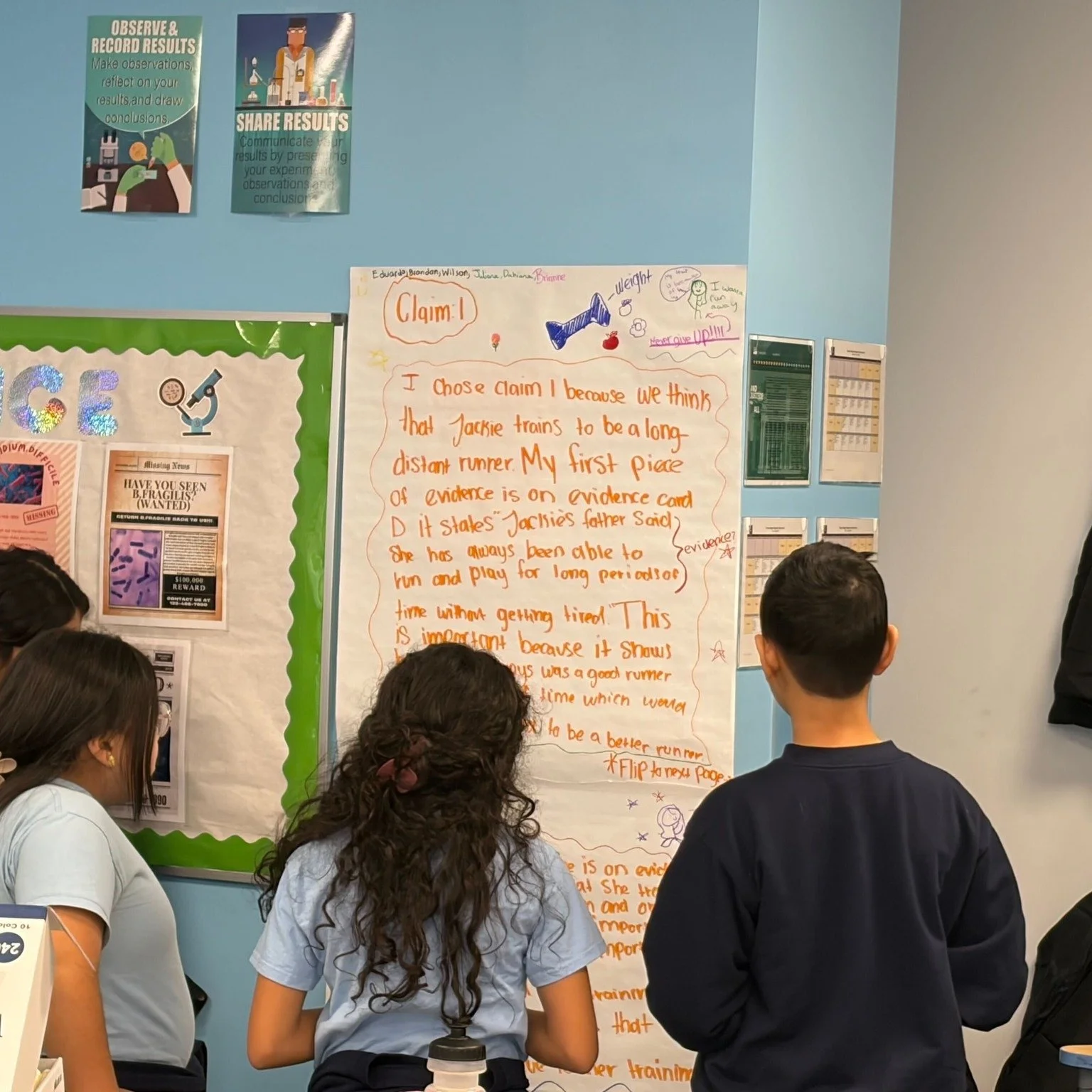 6th Grade Science working on their claim charts 📈🔬