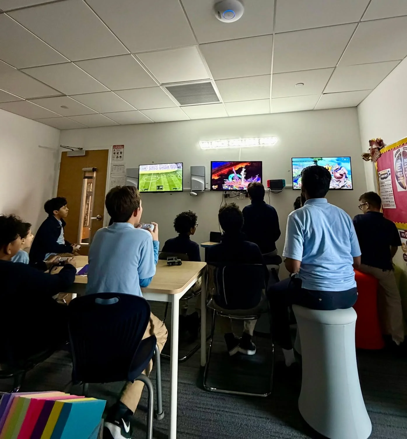 The energy in the room with our E-Sports Team is electric! ⚡️ Scholars are always locked in, supporting one another, and bringing the same teamwork and determination we see in traditional sports. 👾🎮🕹️✨