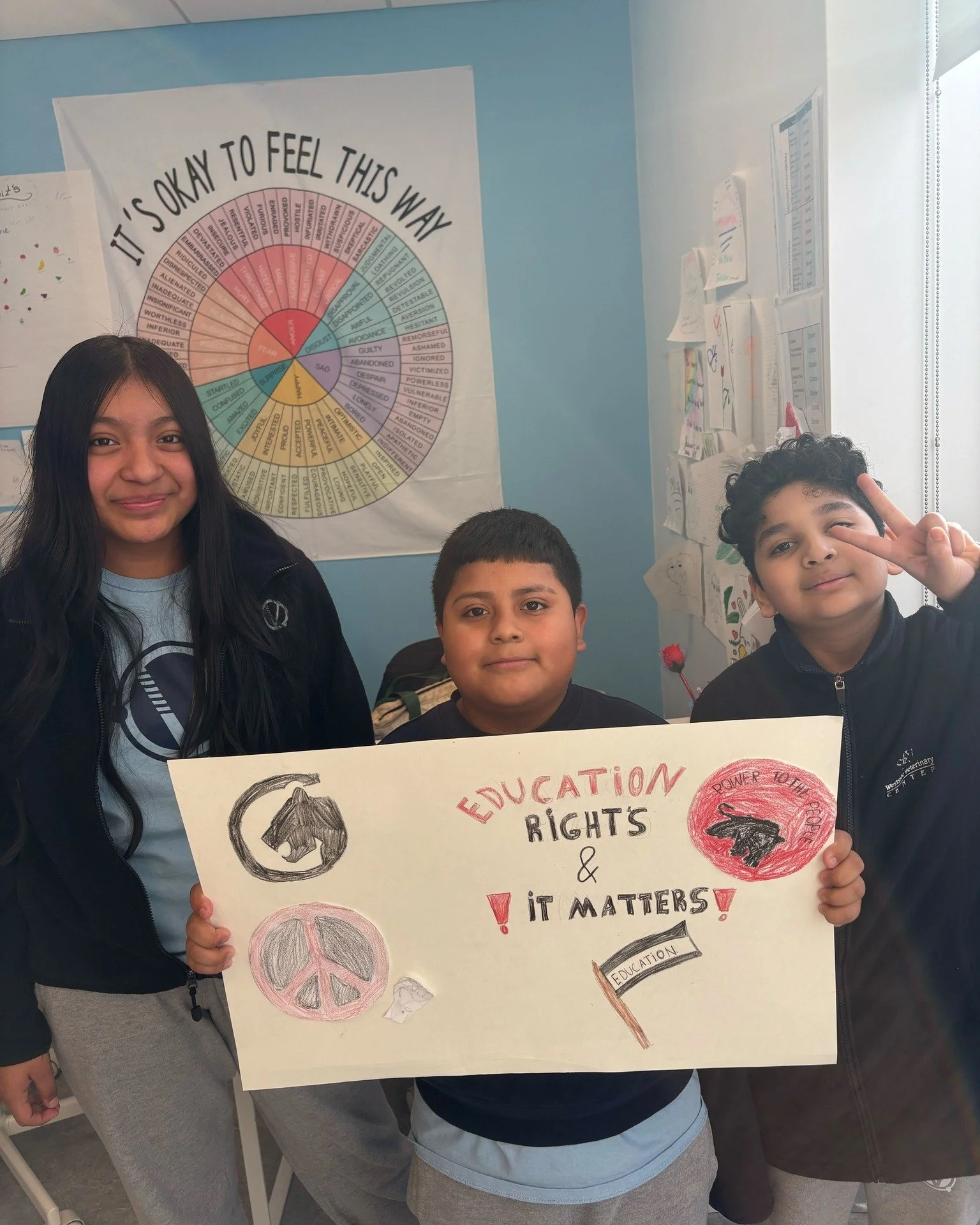 Protest art in 5th Grade inspired by One Crazy Summer and the Black Panther Party 🖼️🎨