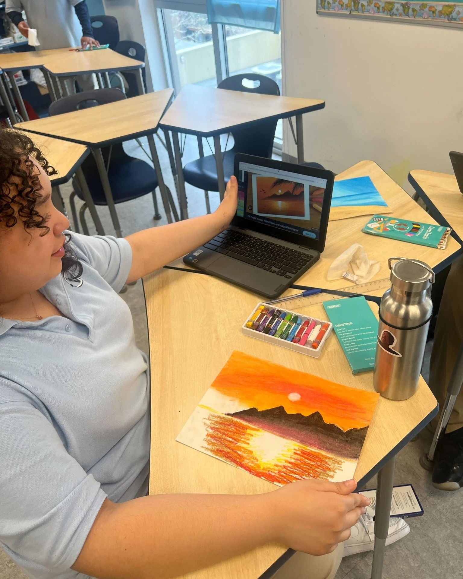 Bella&rsquo;s a natural artist with oil pastels 🎨👩🏽&zwj;🎨