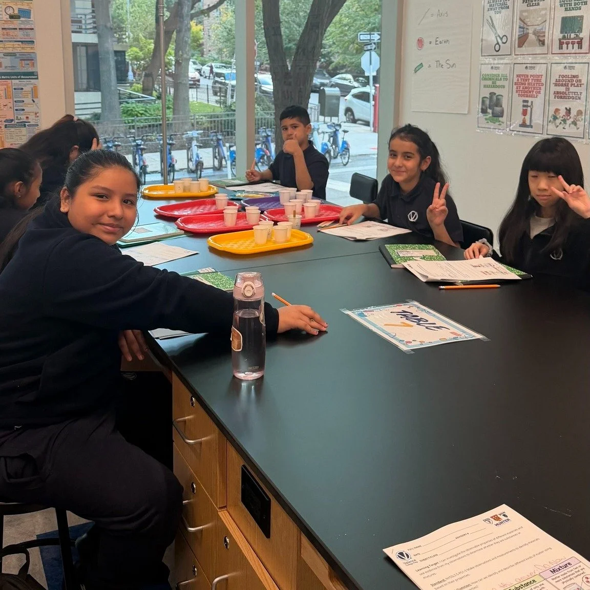 Our 5th Graders enjoying our brand new science lab 🥼💙