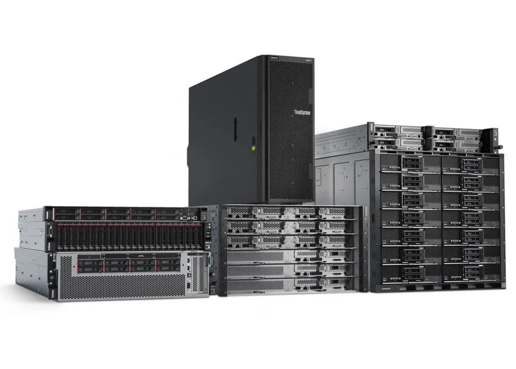 Lenovo server racks and computer hardware