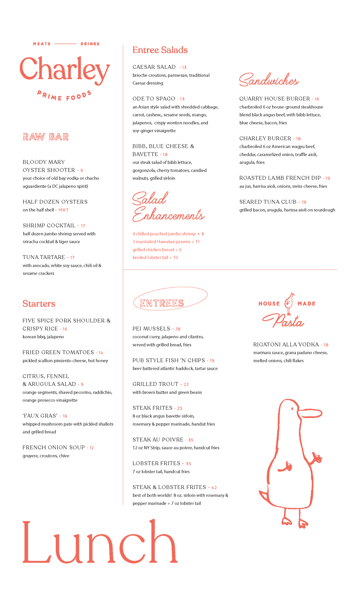 Menus — Charley Prime Foods