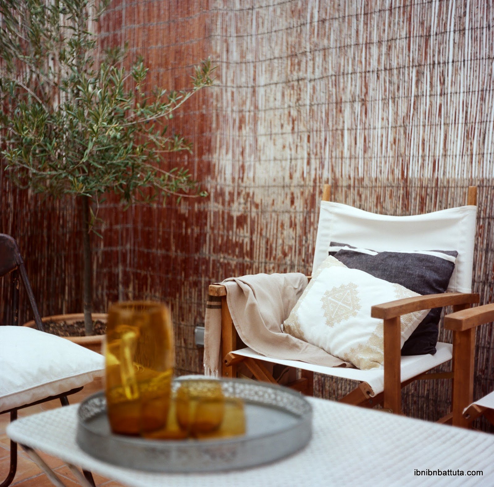  Rooftop lounge at  the gorgeous little Airbnb  where we stayed our first days in Pollença 