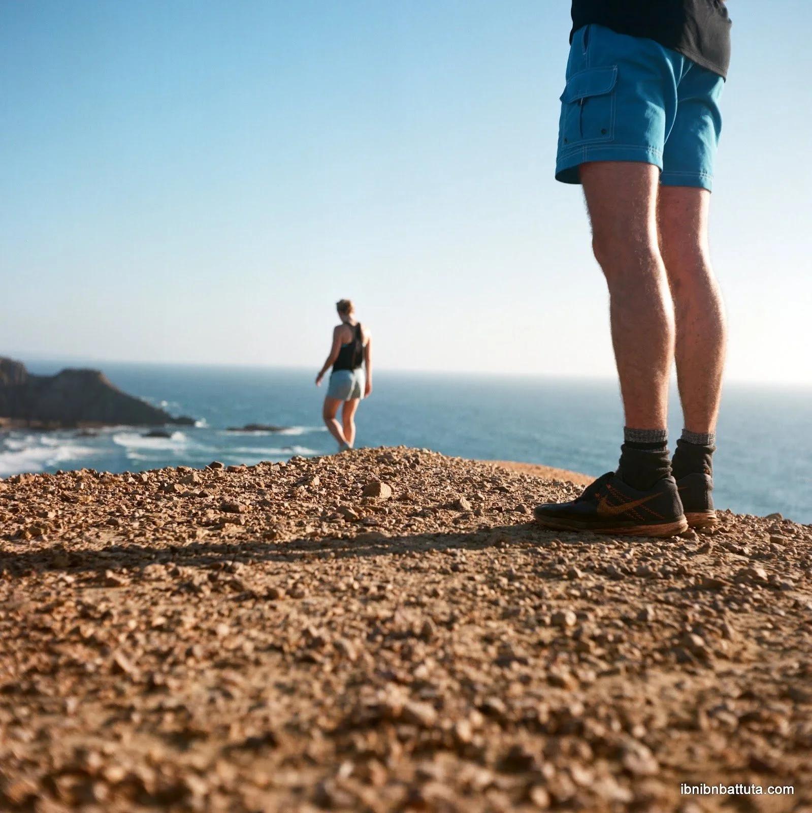 Exploring the cliffs.