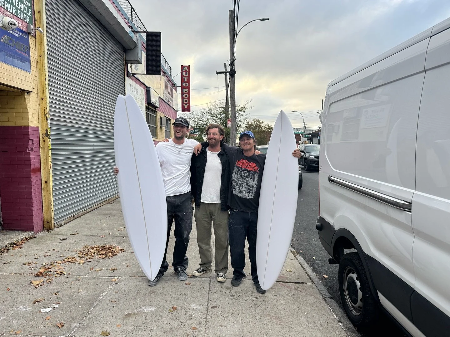 THANK YOU NY- sick week across from the graveyard hanging and workin with the fellas at @kingsglassing building some custom boards for the NY crew⛓️&zwj;💥 #thrashtheprocess