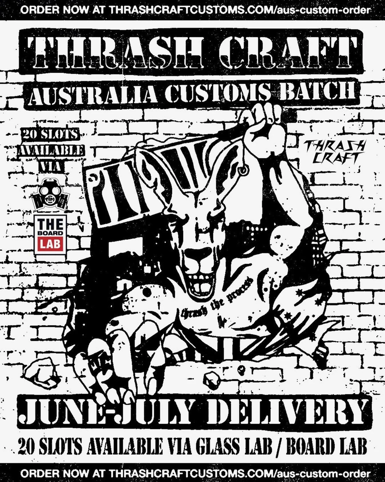 DOWN UNDER customs trip end of this month🚨 via the @theglasslab @theboardlab -  dm for any questions &amp; chuck your order in at thrashcraftcustoms.com/aus-custom-order 
shipping prices may vary ⛓️&zwj;💥 e-catalog in bio to shop around🍖 #thrashth